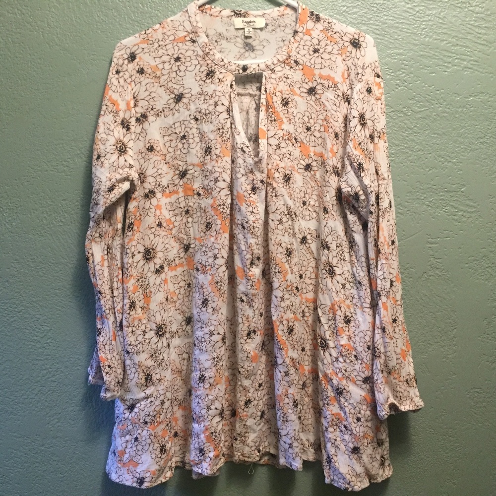 Floral Brown & Peach Top